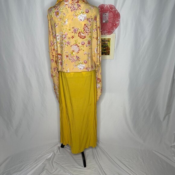 NWT Lulus Orange Floral Print Halter Maxi Dress Size M - Picture 5 of 11